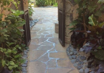 stone walkway in a garden